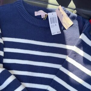 Philosophy Women’s Sweater in Navy and White Stripes